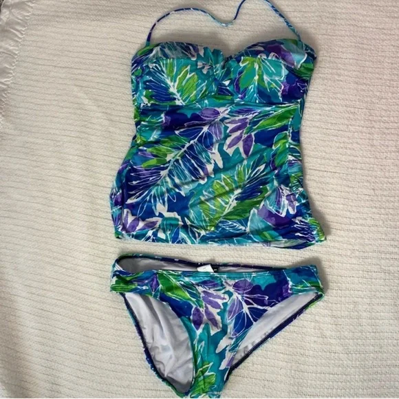 Tropical Print Swimsuit Set by Ralph Lauren Sz 8 - Picture 1 of 4